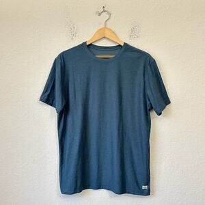 VUORI Strato Tech T-Shirt Heather Navy Blue SS Tee Performance Training